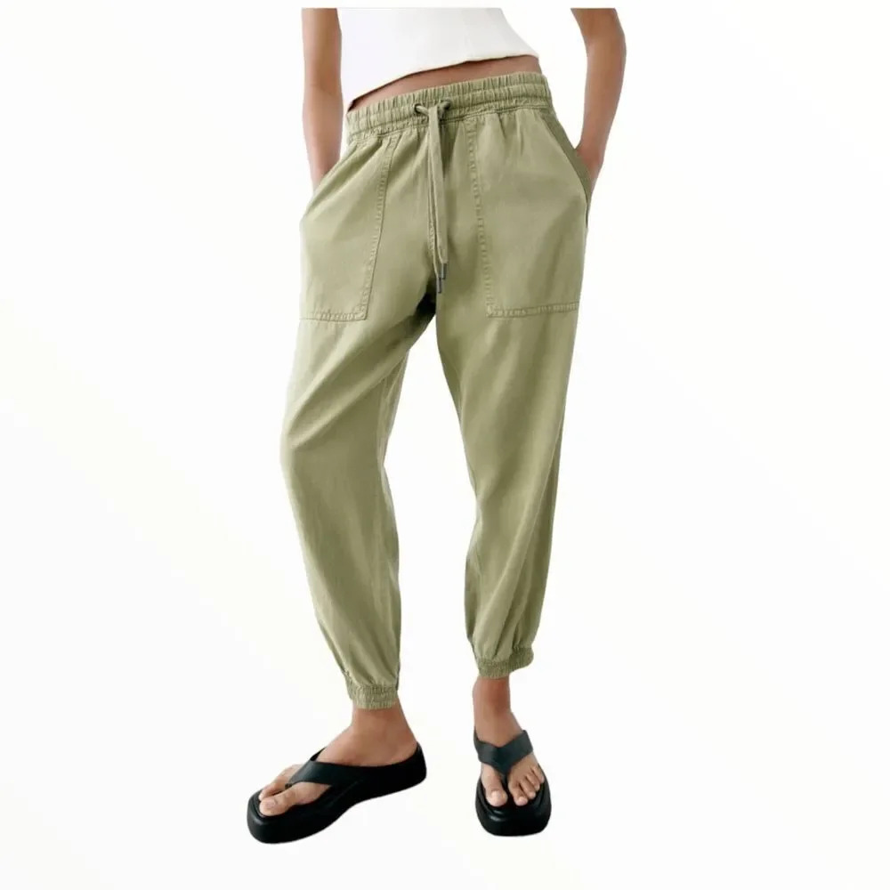 ZARA | Khaki | JOGGING PANTS WITH POCKETS - Picture 6 of 12